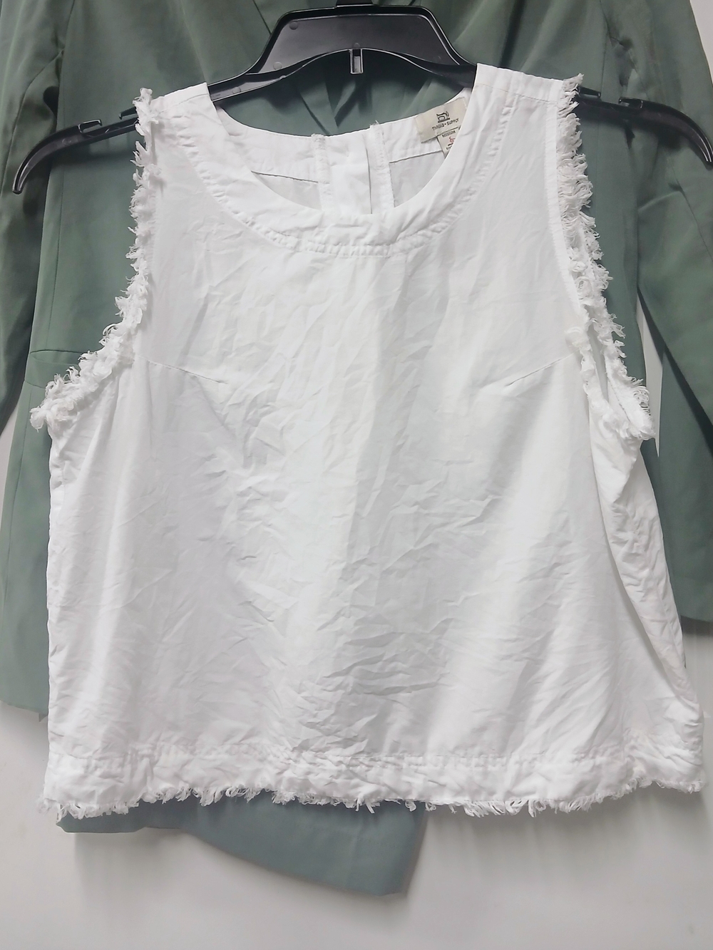 Thread & Supply White Frayed Edge Sleeveless Tank